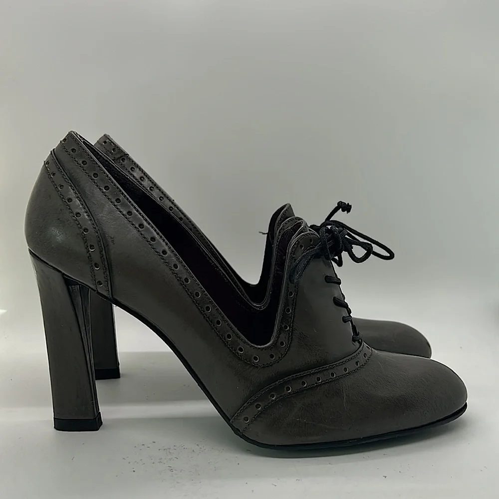 Stuart Weitzman Sexy Dark Gray Leather Heel Ankle Booties Shoes **Size 7.5**🔥🔥 - Picture 3 of 11